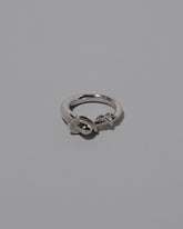 CRZM Sterling Silver Terrane Ring on light color background.