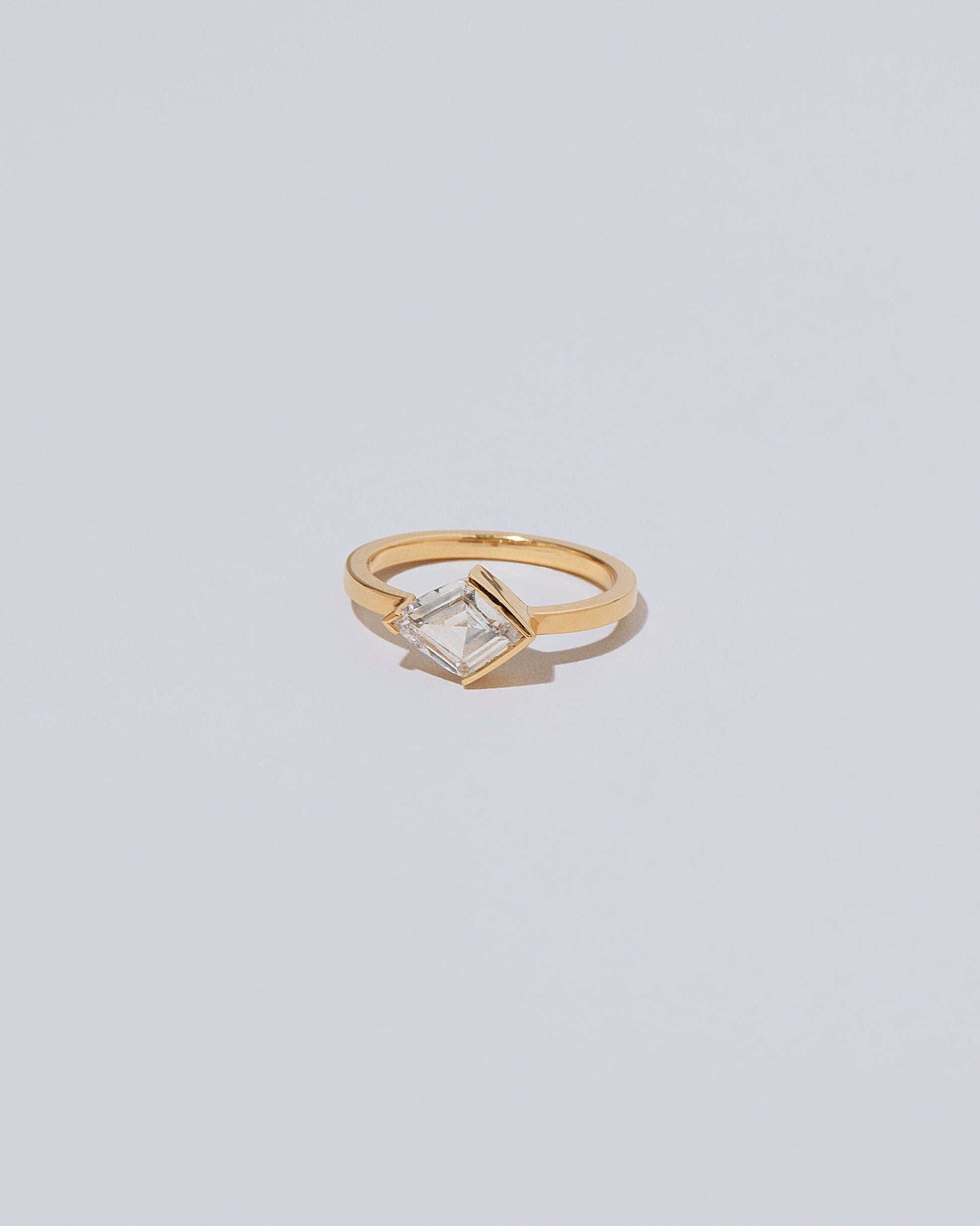 View from the side of the Pirouette Ring on light color background.