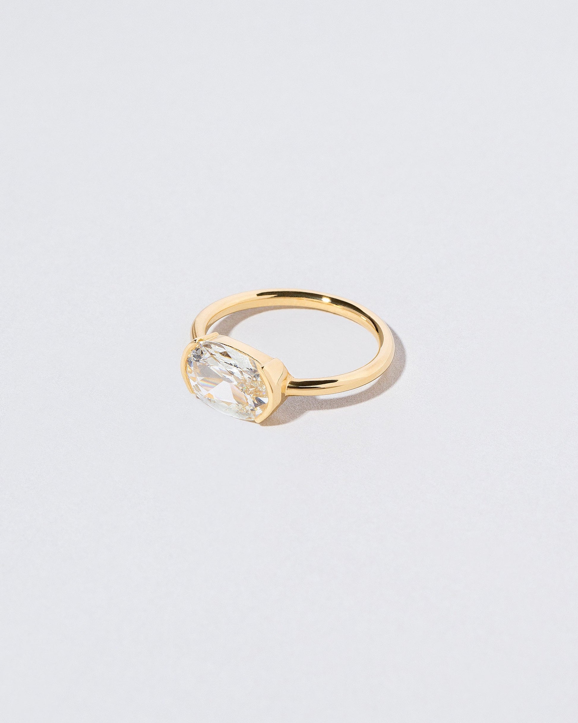 View from the side of the Staircase Ring on light color background.