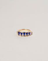  Five Triangle Ring - Lapis on light color background.