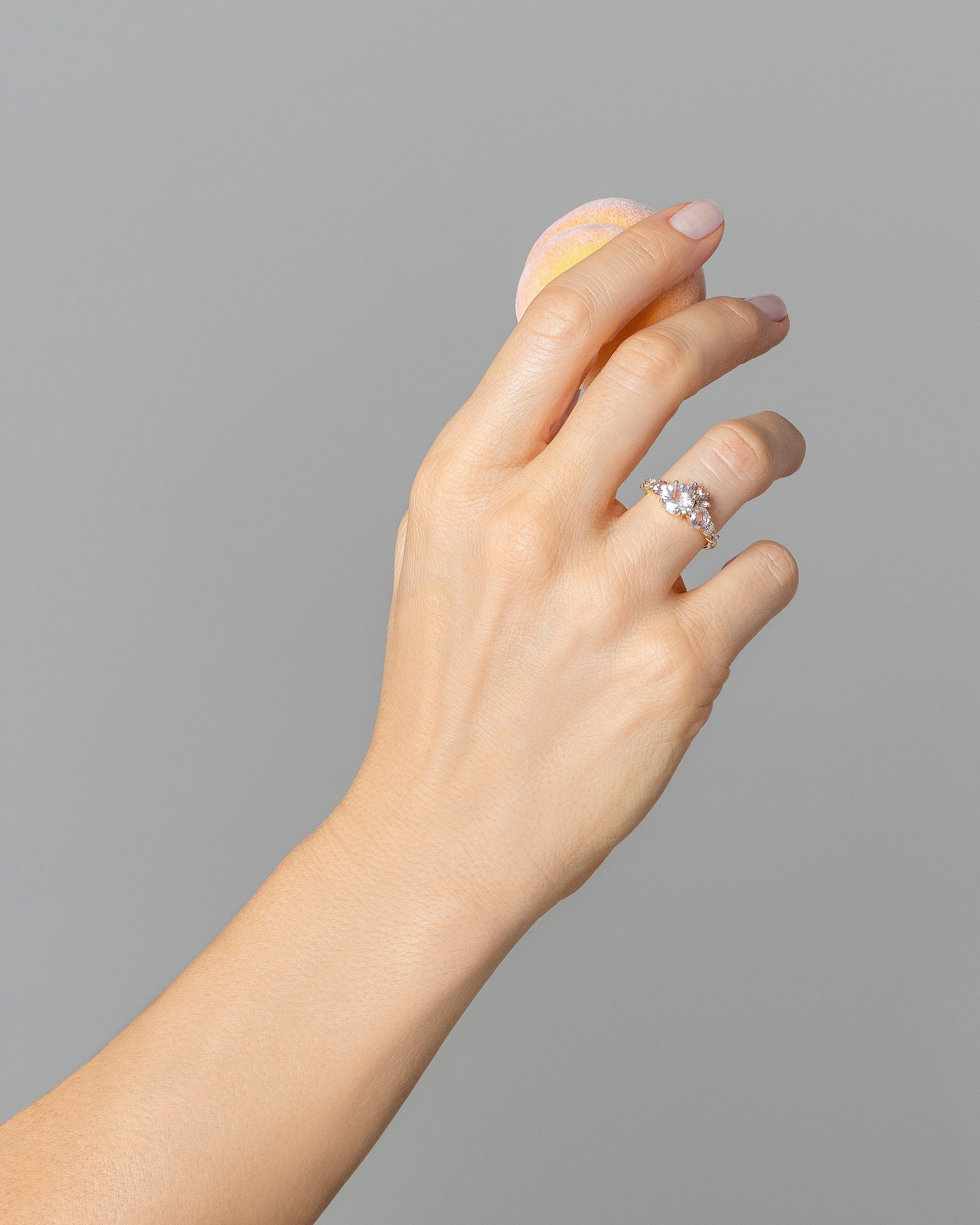 Super Luna Ring - Pink Sapphire on model.