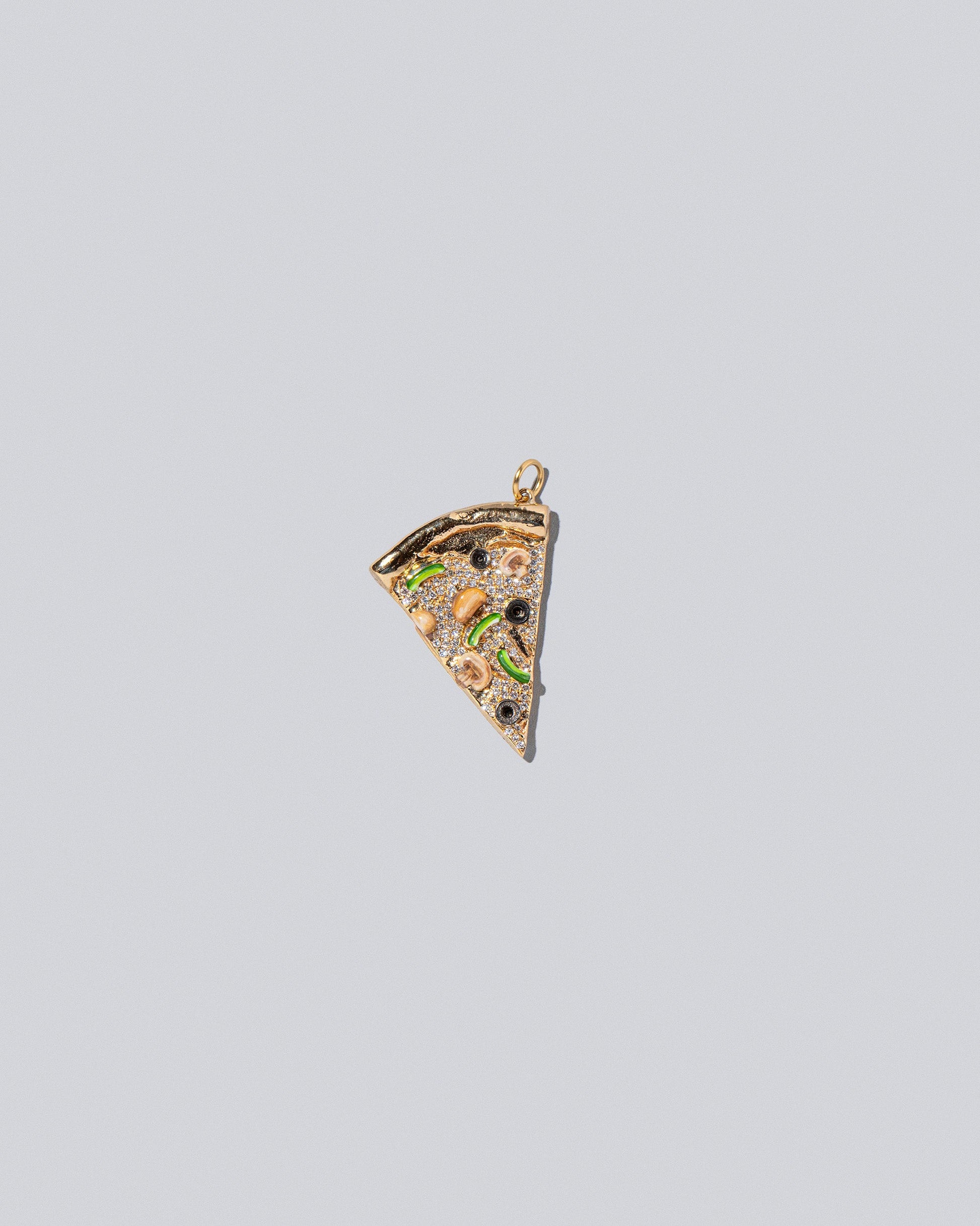 Pizza Charm - Veggie Slices on light color background.