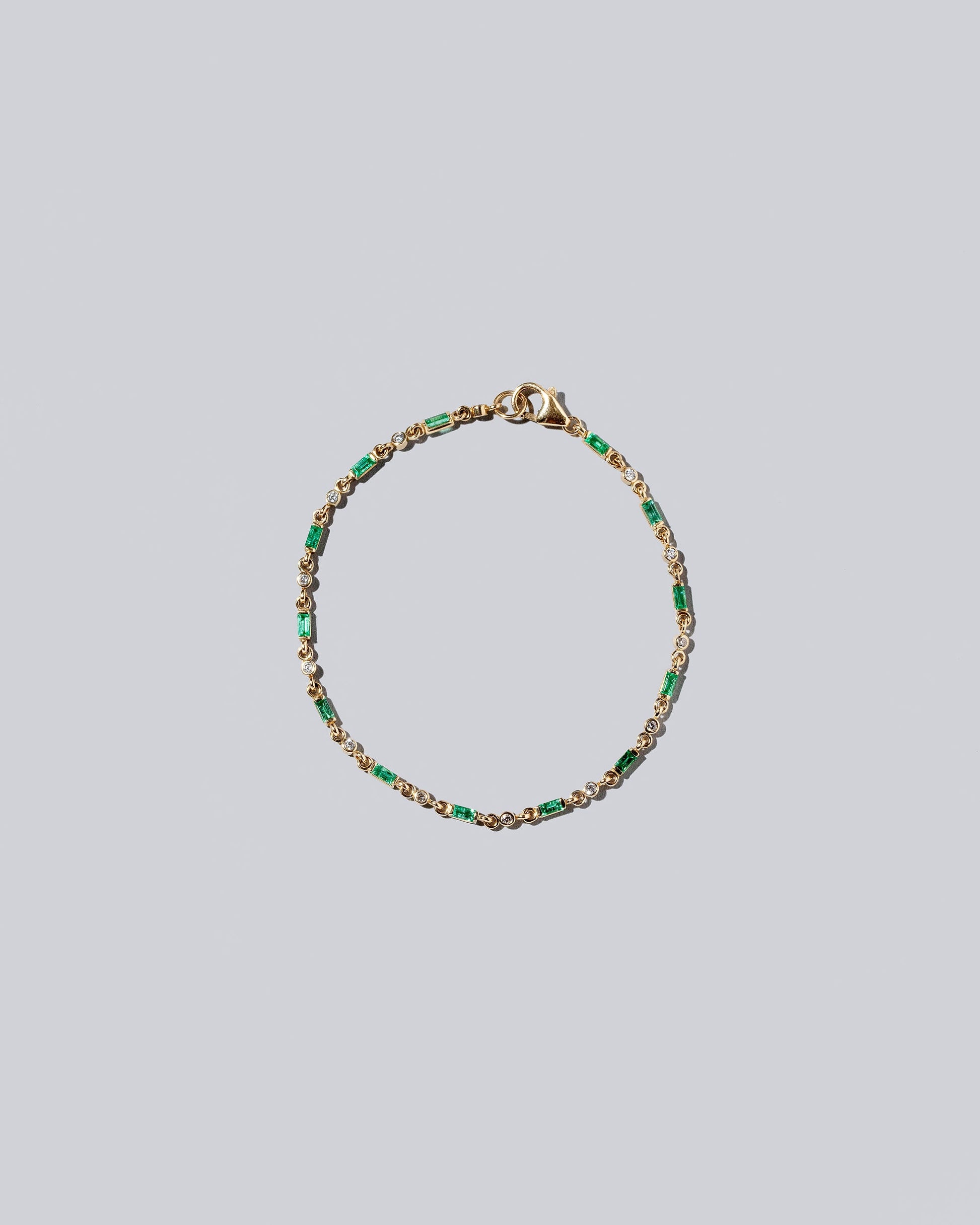 Emerald Full Building Blocks Bracelet on light color background.