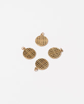  Waffle Charms - Plain on light color background.