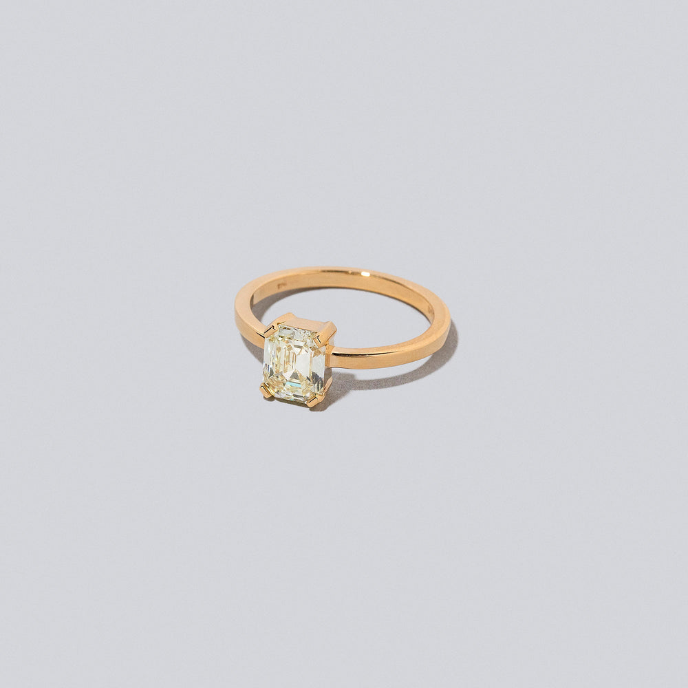 product_details::Closeup details of the Courtships Ring on light color background.