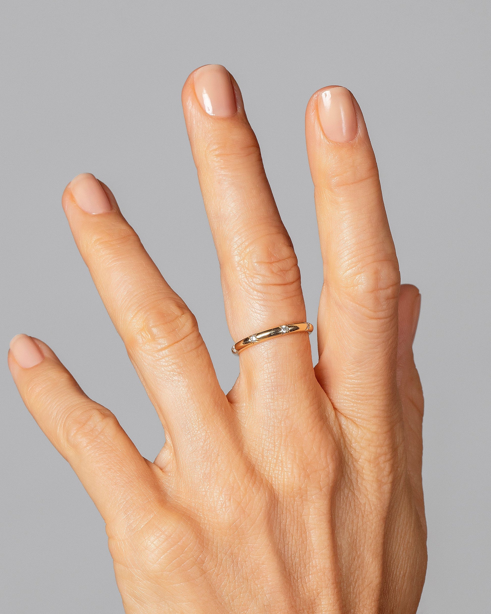 Half Round Studded Band on model.