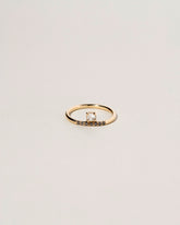  Stacked Ring - White & Black Diamond on light color background.
