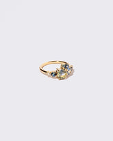  Luna Ring - Bicolor Sapphire on light color background.