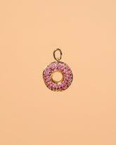  Strawberry Donut Charm on light color background.