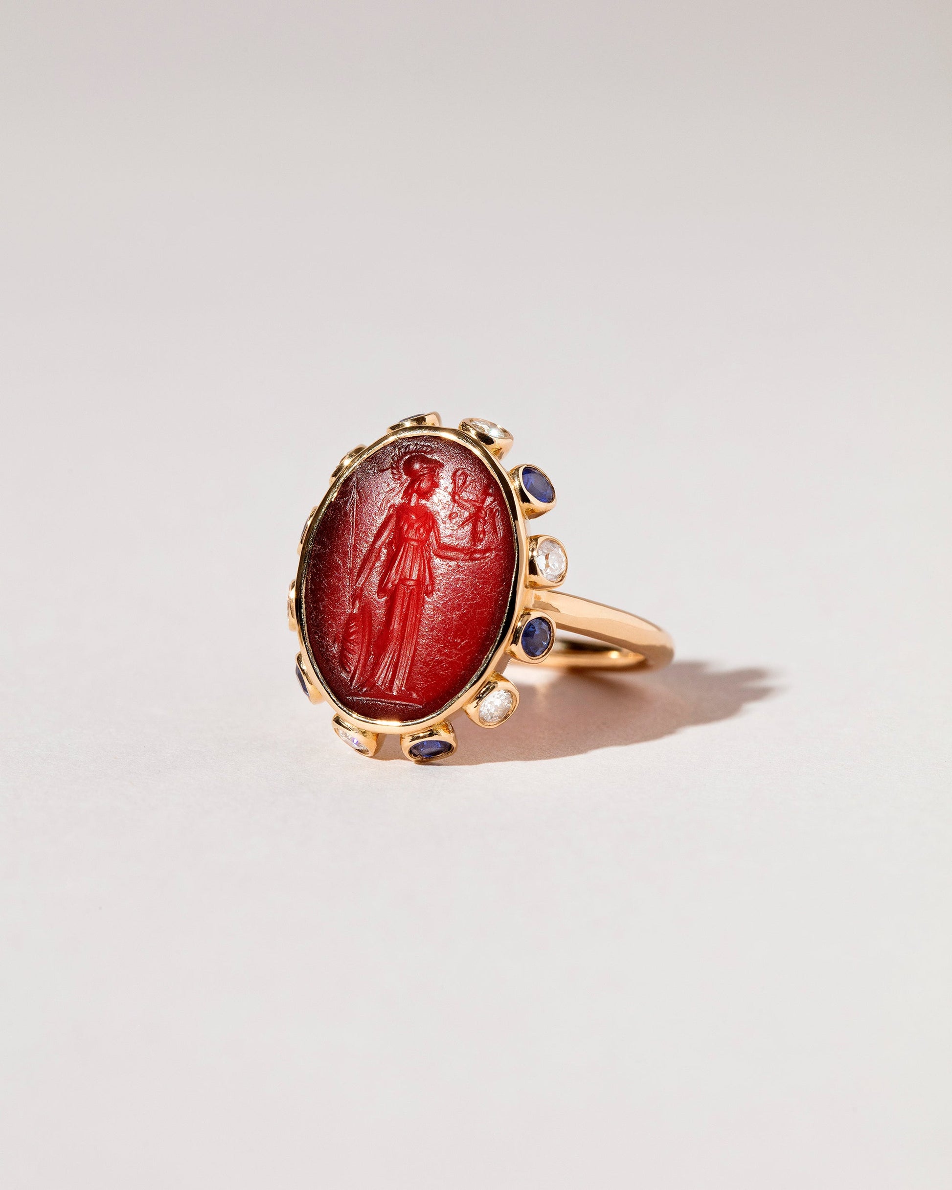  product_detail::Minerva Ring on light color background.