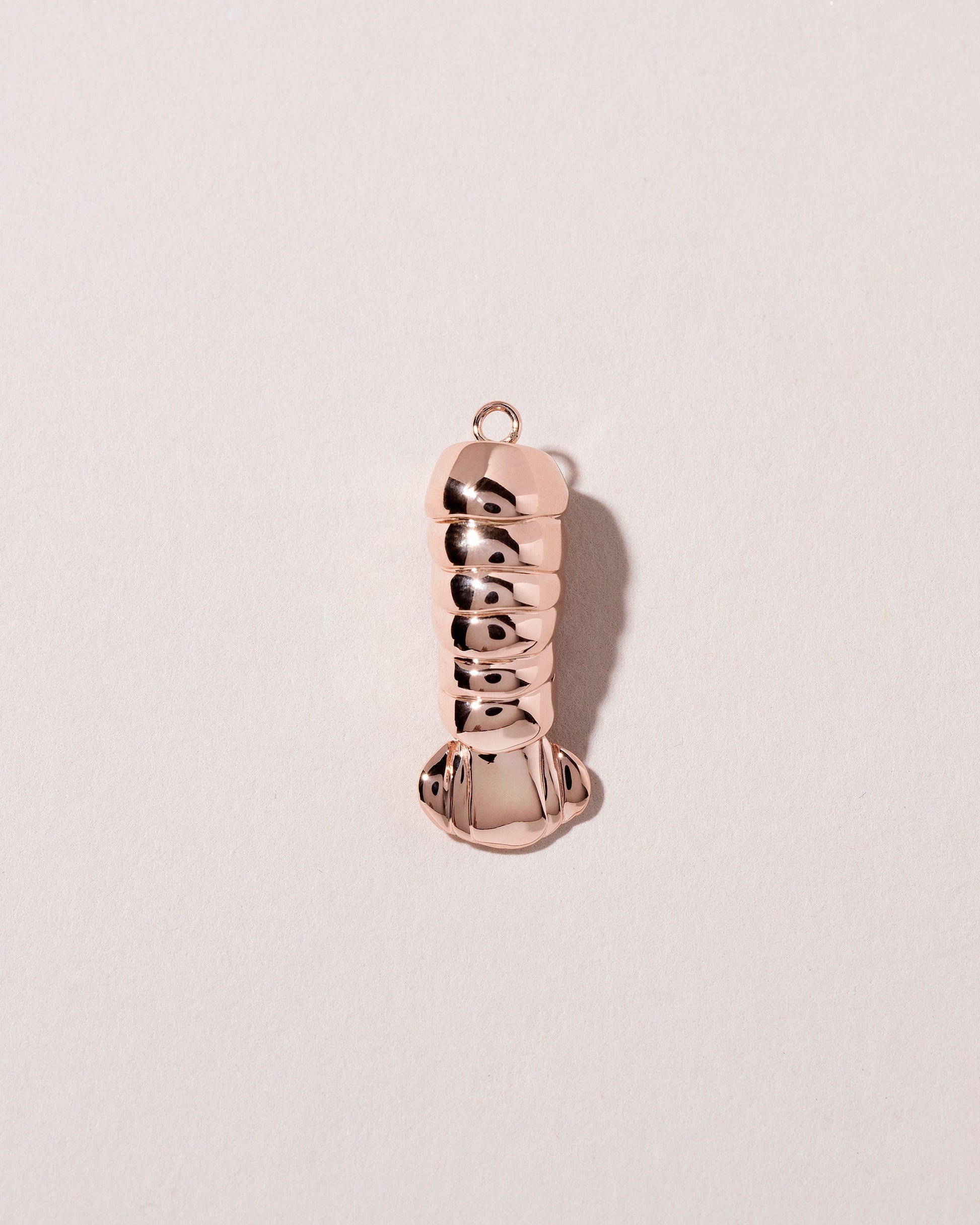 Lobster Tail Charm on light color background.