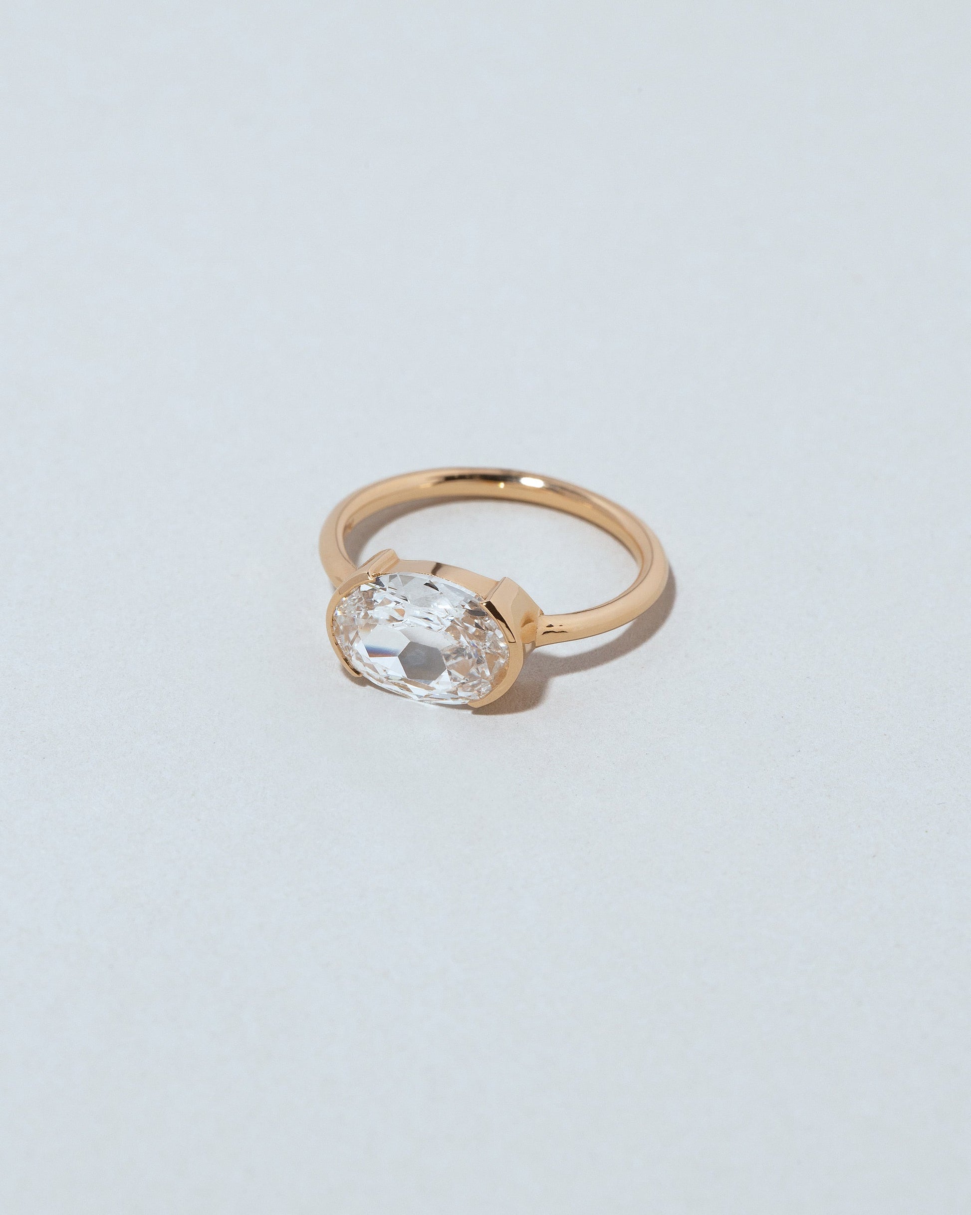 View from the side of the Starshine Ring on light color background.