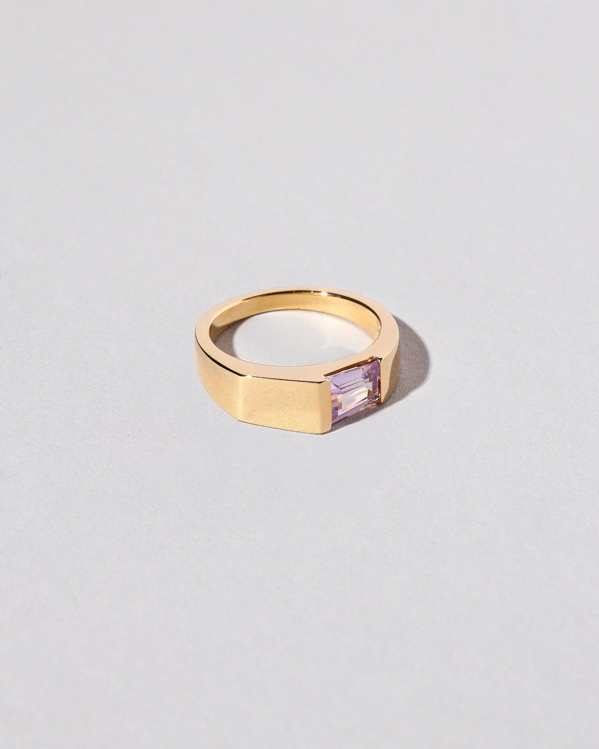 View from the side of the Mirror Ring on light color background.