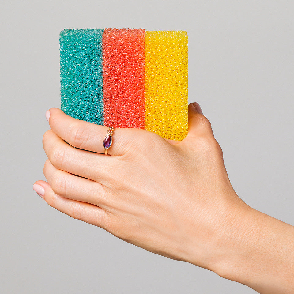 product_details::Gathered Sky Ring on model.