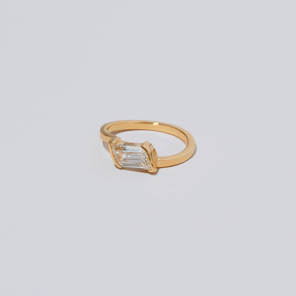 product_details::Closeup details of the Chassé Ring on light color background.