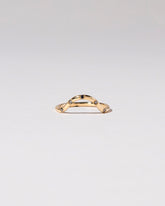 Gold Black Diamond Five Stone Curve Band on light color background.