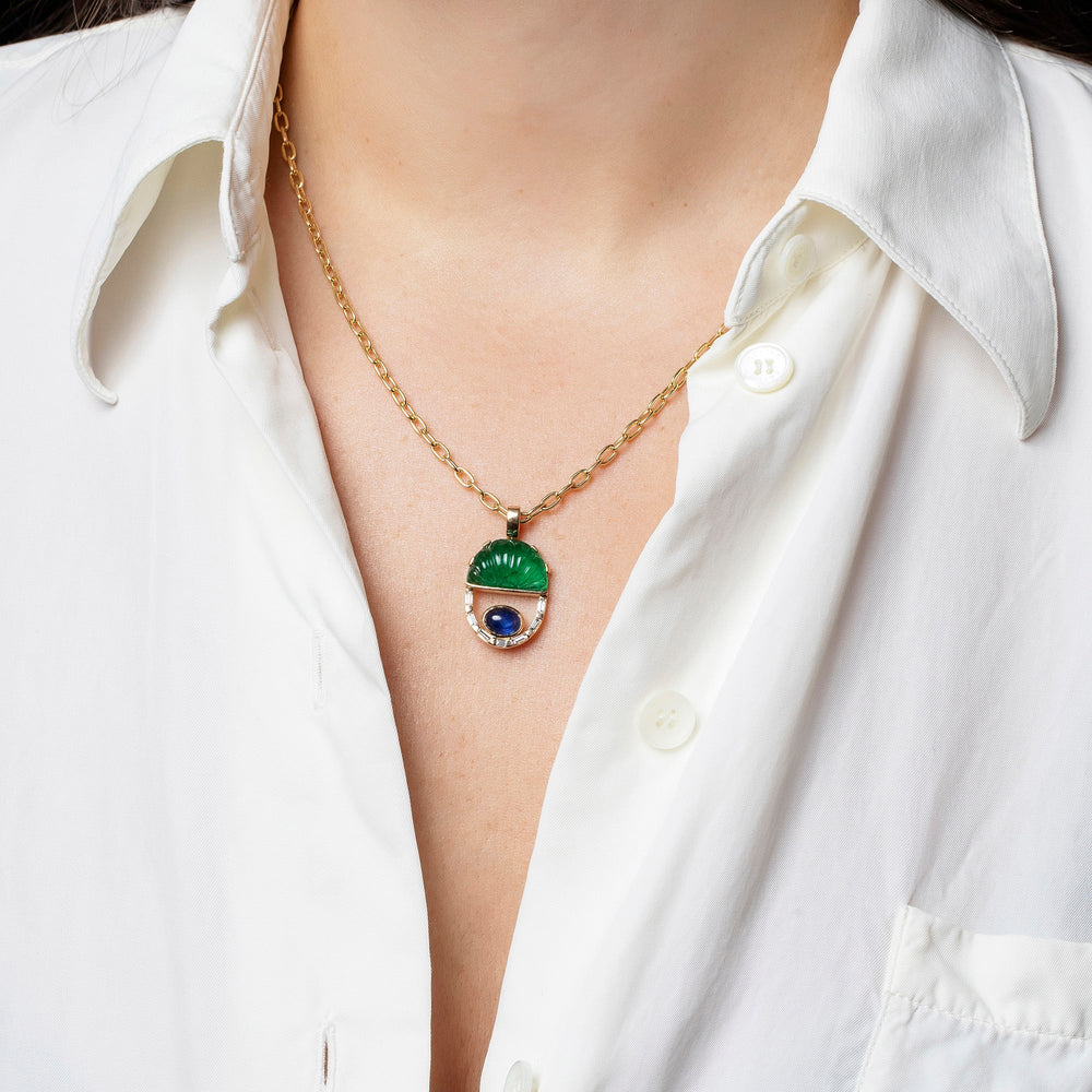 product_details::Cosmic Realm Necklace on model.