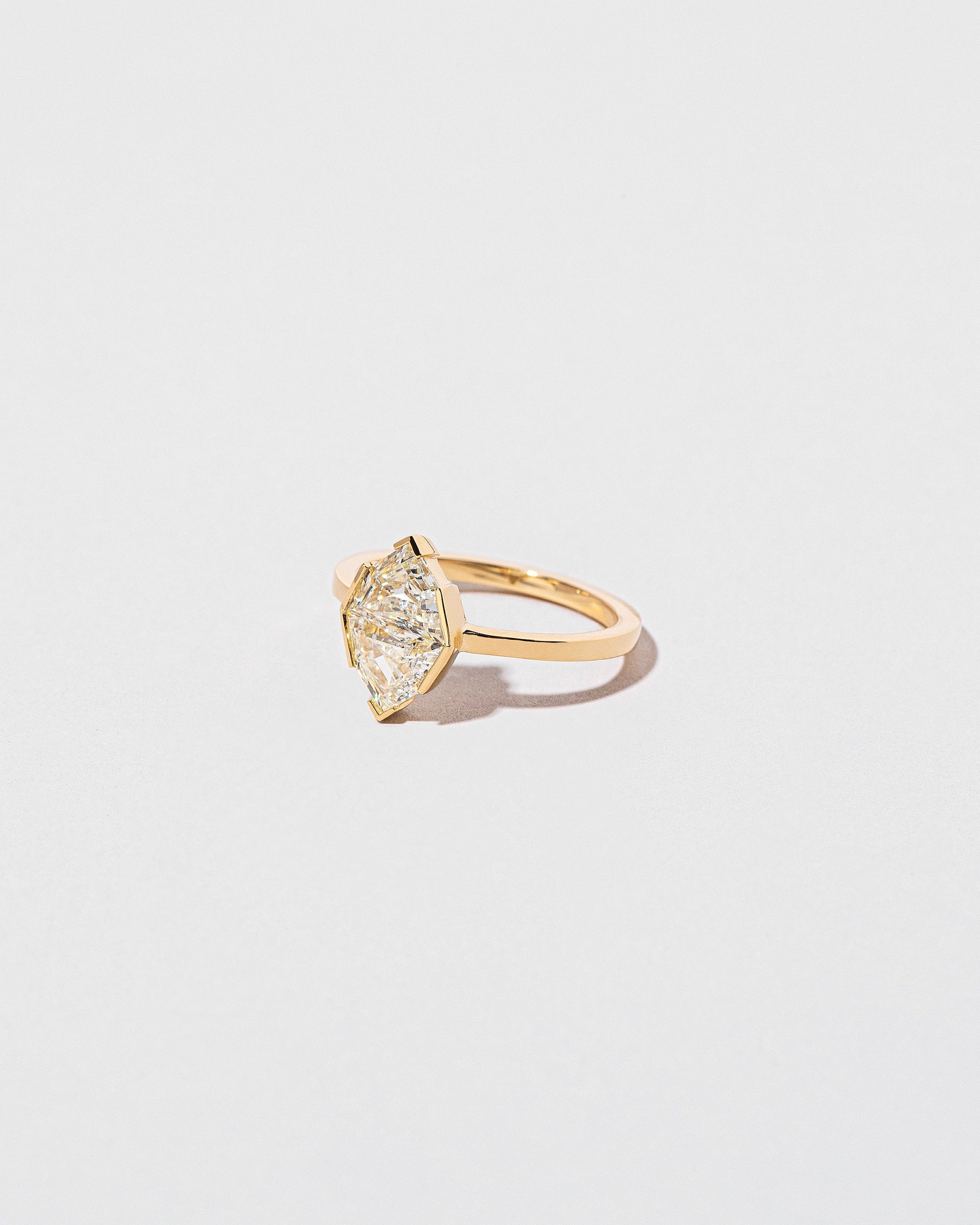 View from the side of the Parallel Universe Ring on light color background.