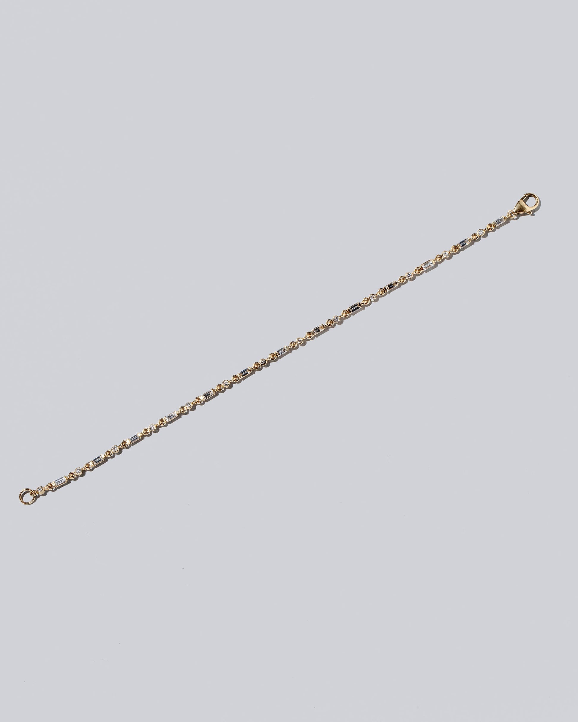 White Diamond Full Building Blocks Bracelet on light color background.