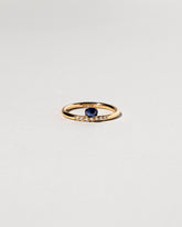  Stacked Ring - Sapphire & White Diamond on light color background.