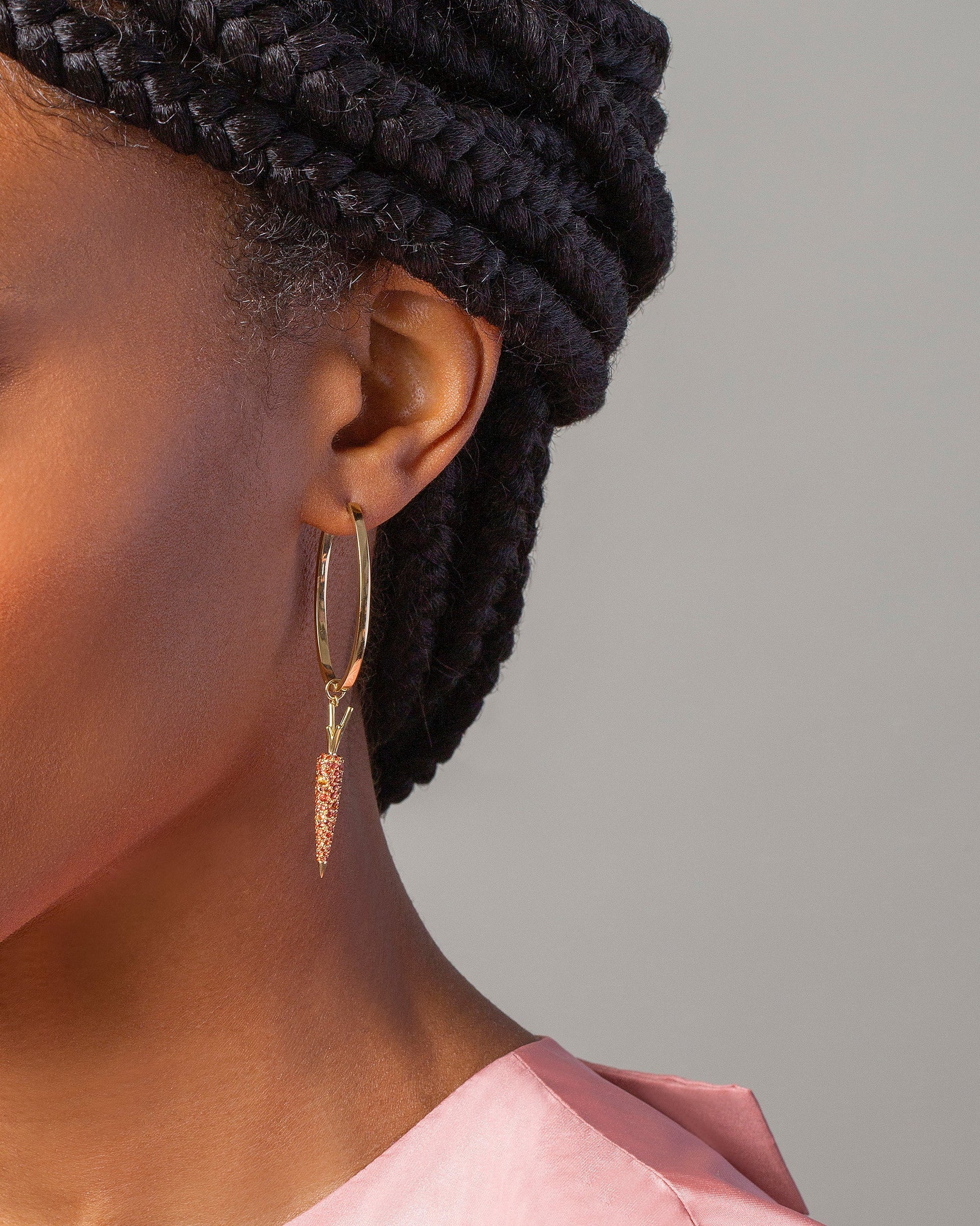 Carrot Charm on model.