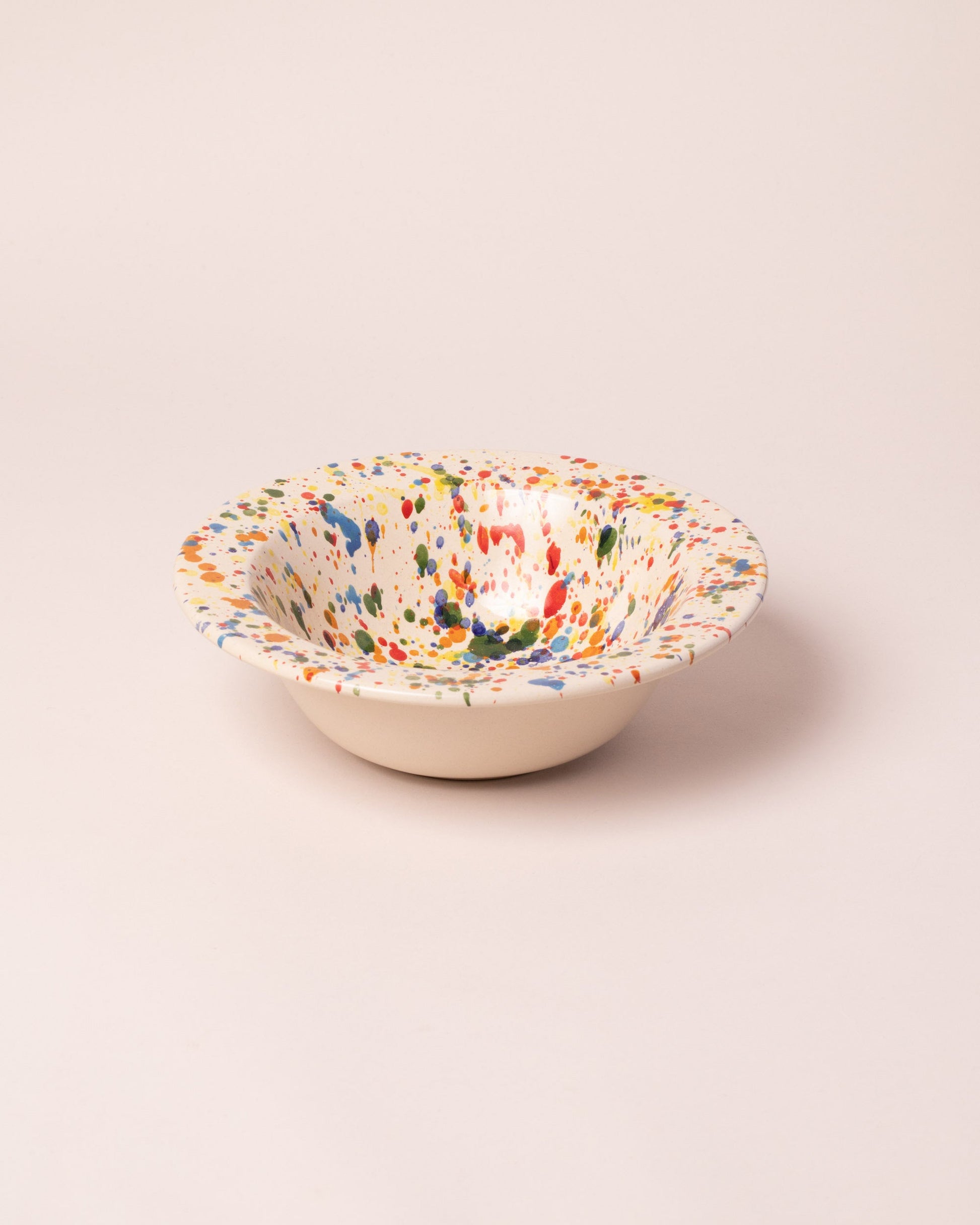 La Ceramica Vincenzo Del Monaco Colored Drops First Course Bowl on light color background.