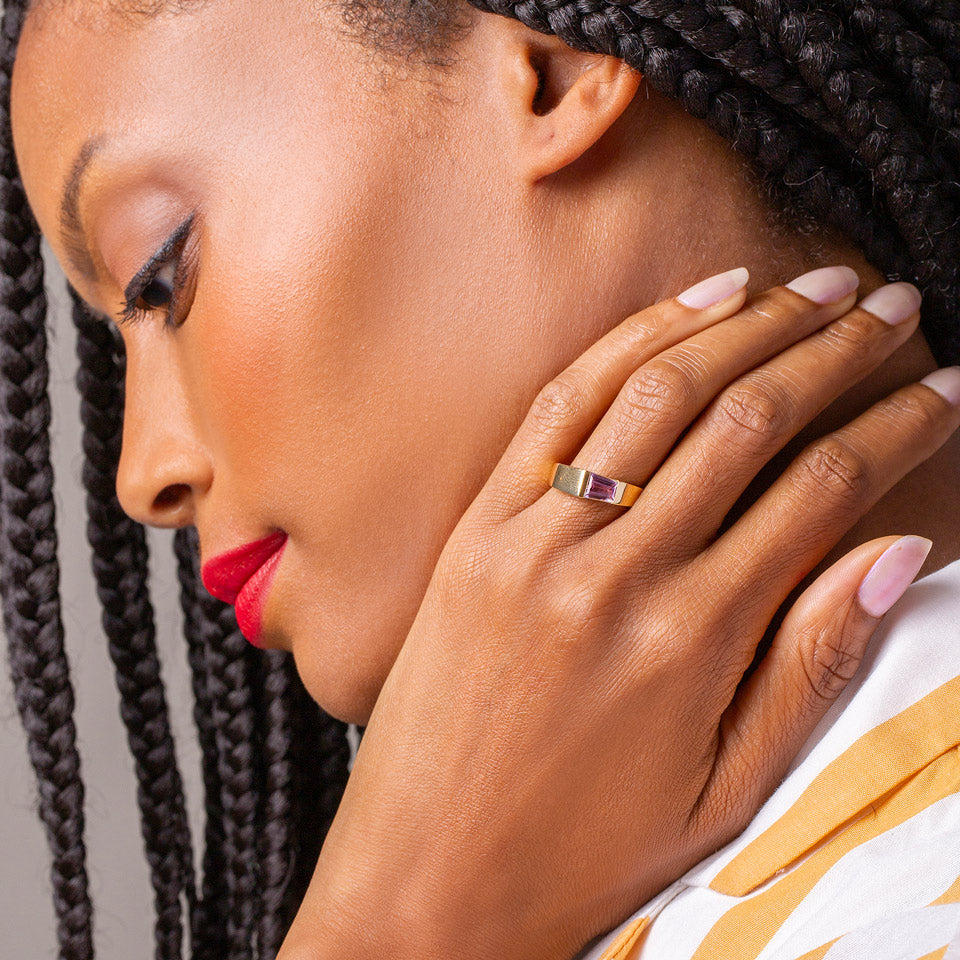 product_details::Mirror Ring on model.