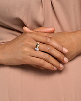 Bubble Line Ring on model.