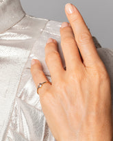 Rose Cut Purple Diamond Ring on model.