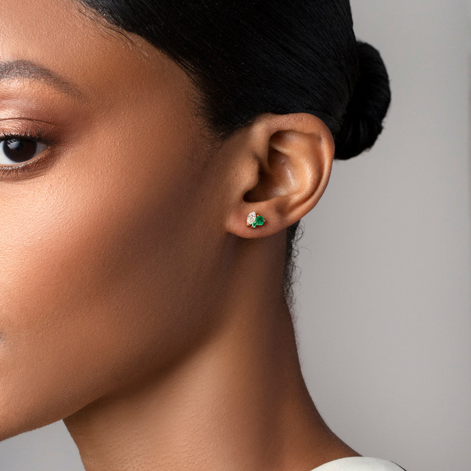 product_details::Night Garden Studs on model.