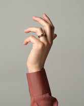 Gold 6mm Square Wire Band on male model.