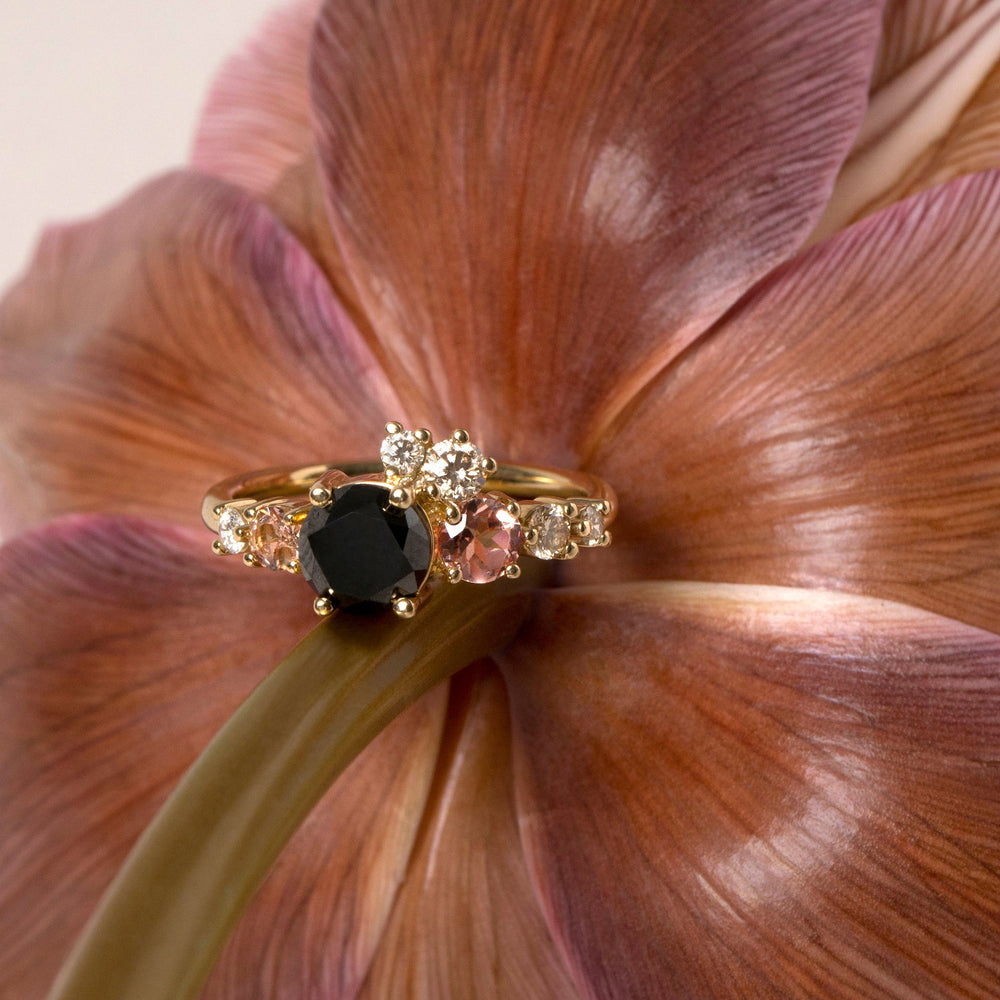 product_details::Styled photo featuring Luna Ring - Black Diamond.