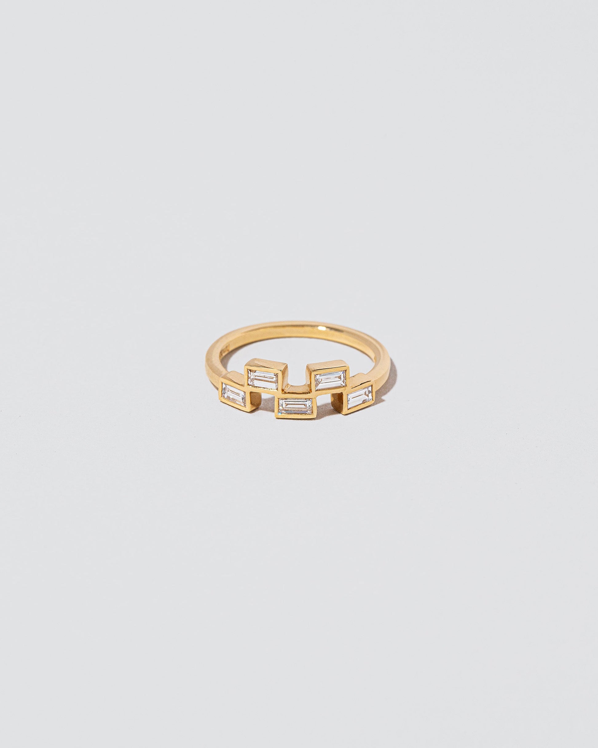 White Diamond Brick Ring on light color background.