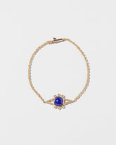  Lapis & Diamond Eye Bracelet on light color background.