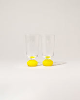 Reflections Copenhagen Neon Yellow Chelsea Glass Sets on light color background.