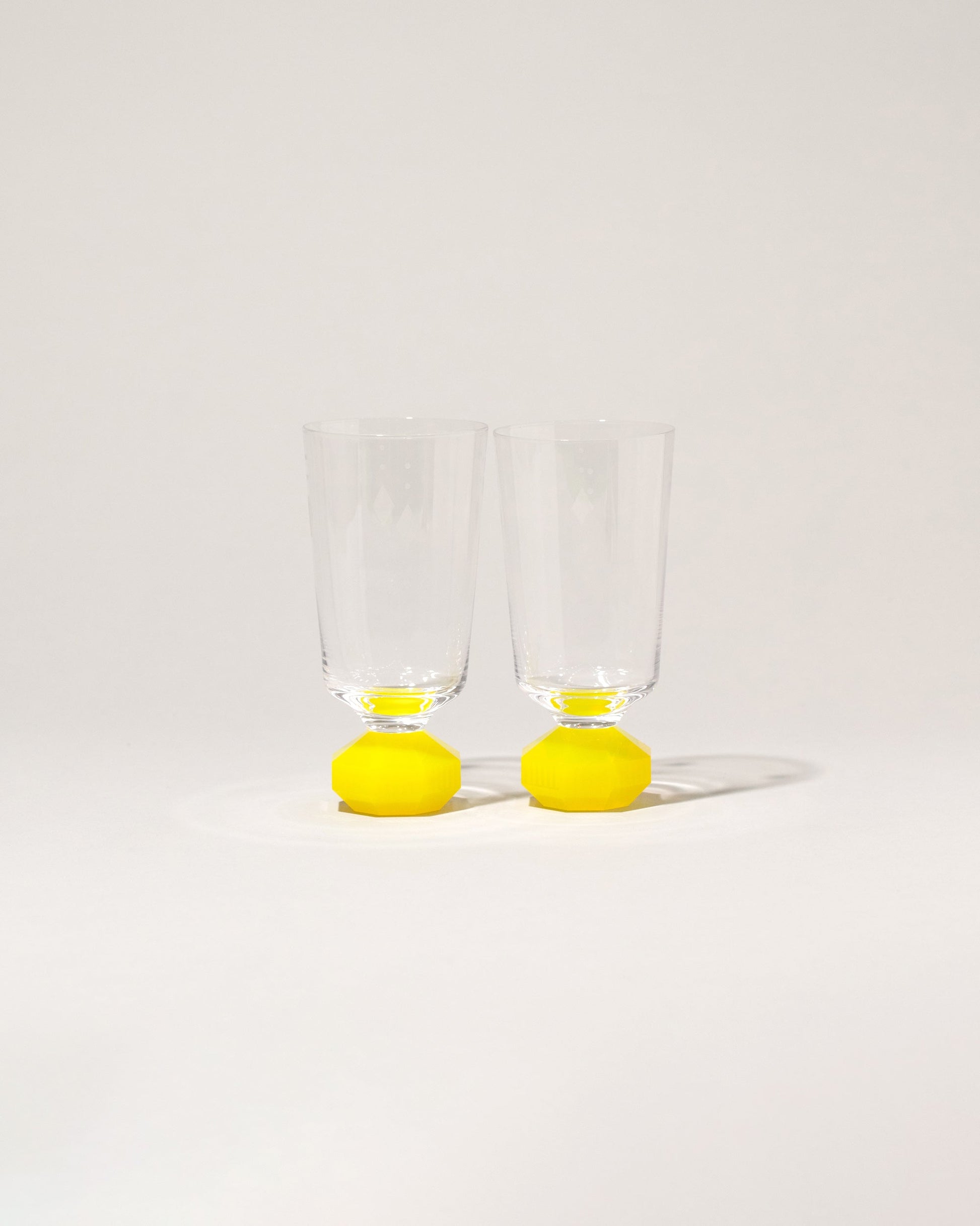 Reflections Copenhagen Neon Yellow Chelsea Glass Sets on light color background.