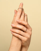 Mini Curve Band - Pavé on model.