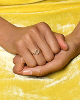 Deco Baguette Ring on model.