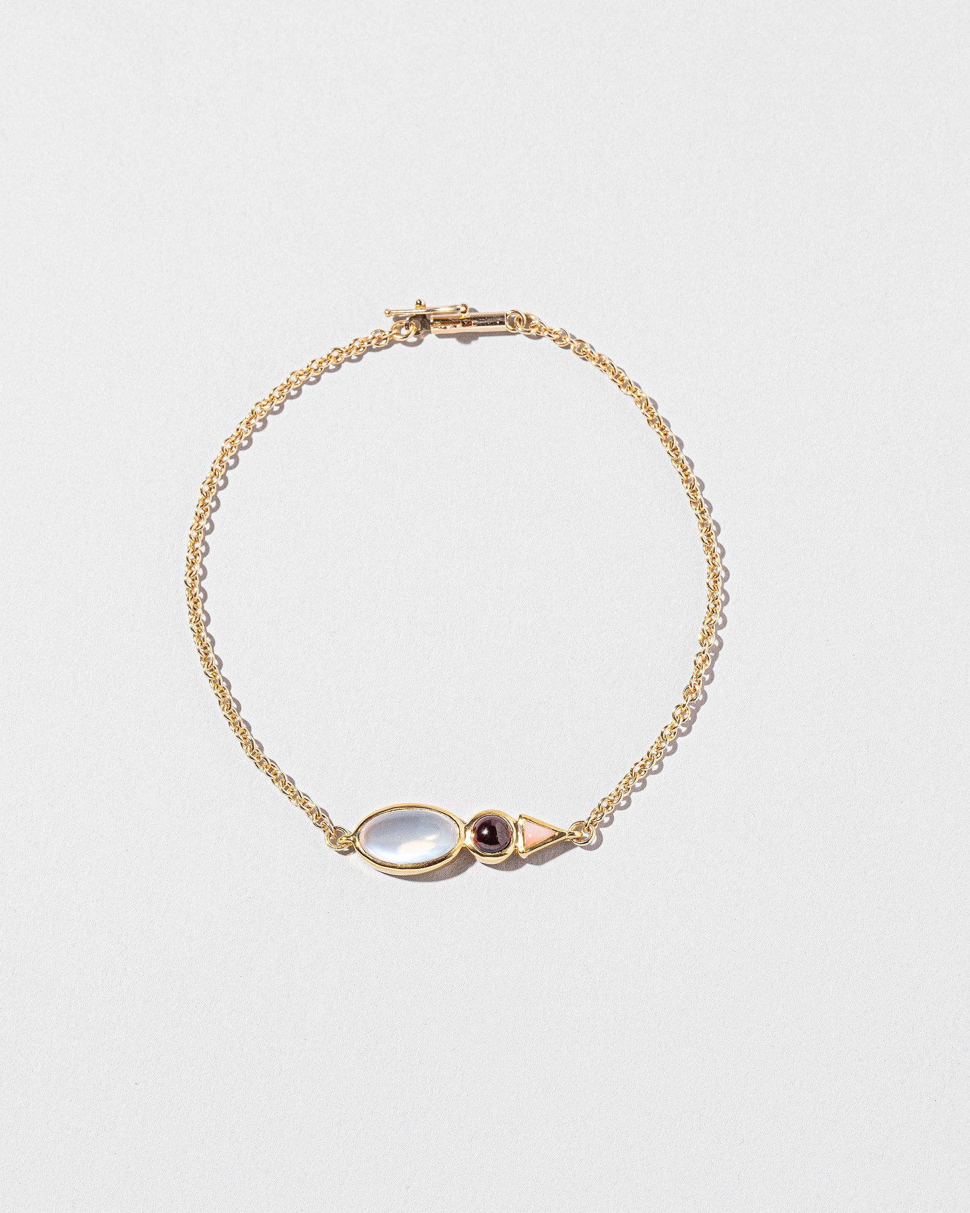  Moonstone Bracelet on light color background.