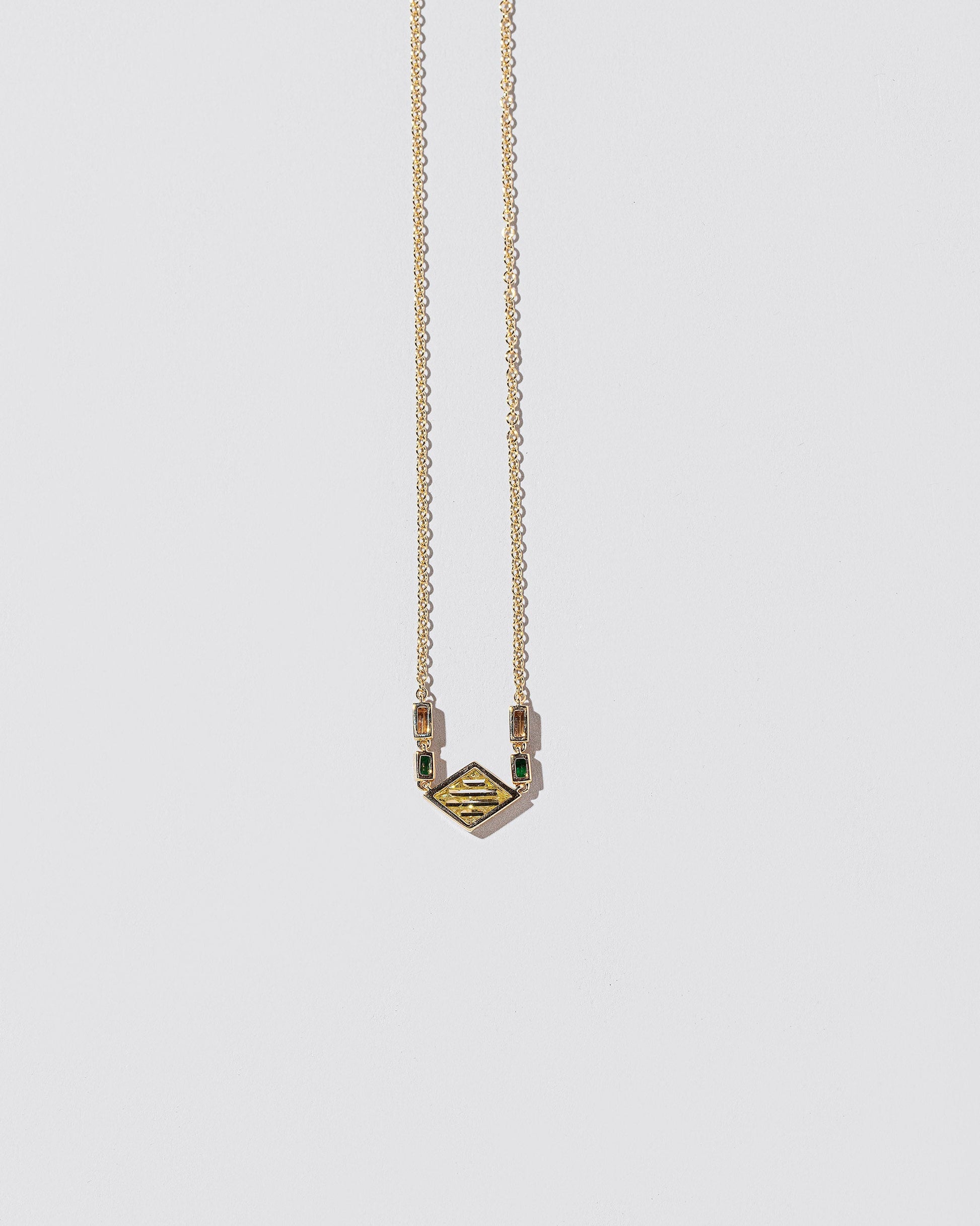  Radical Abstraction Necklace on light color background.