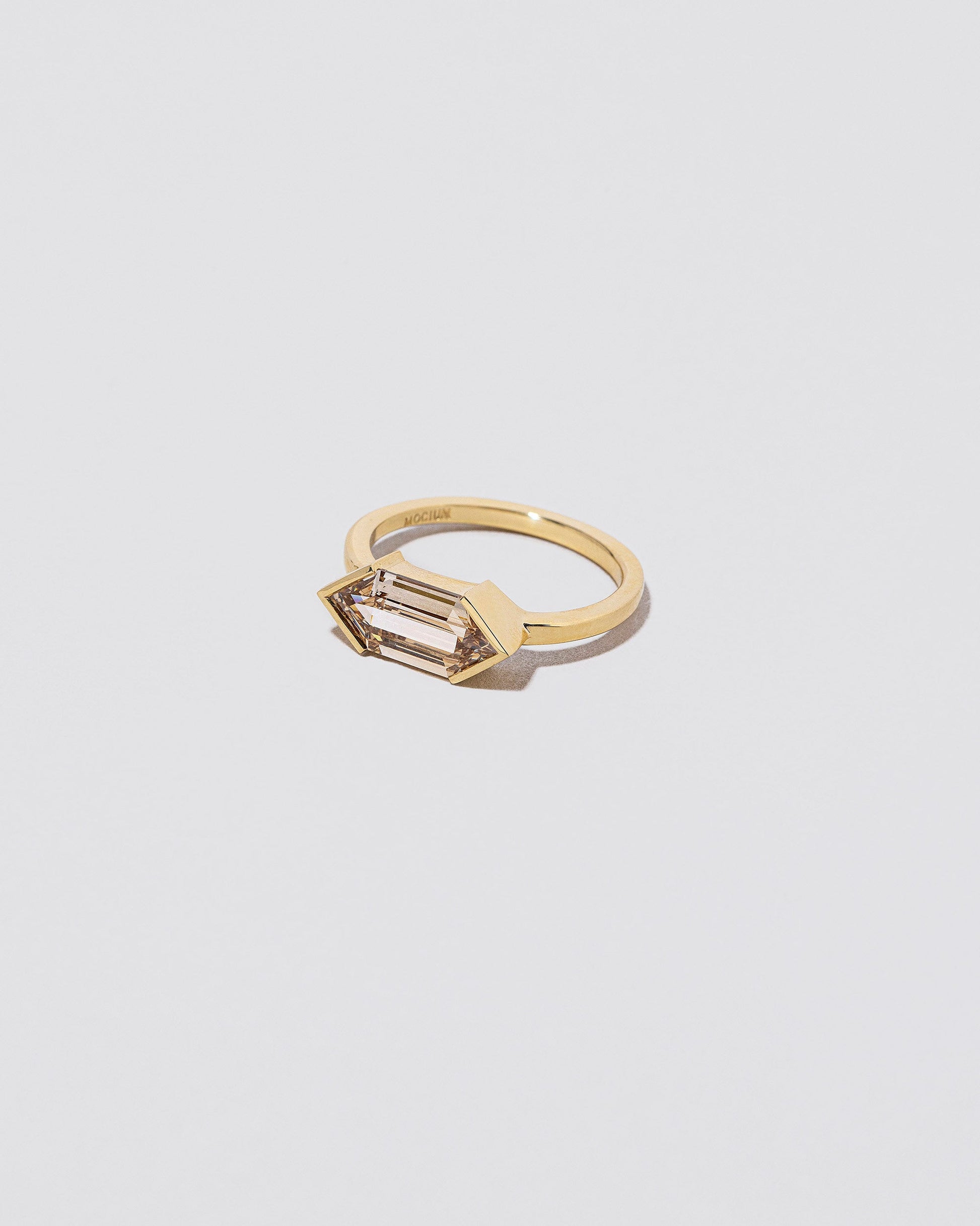 View from the side of the Wild Side Ring on light color background.