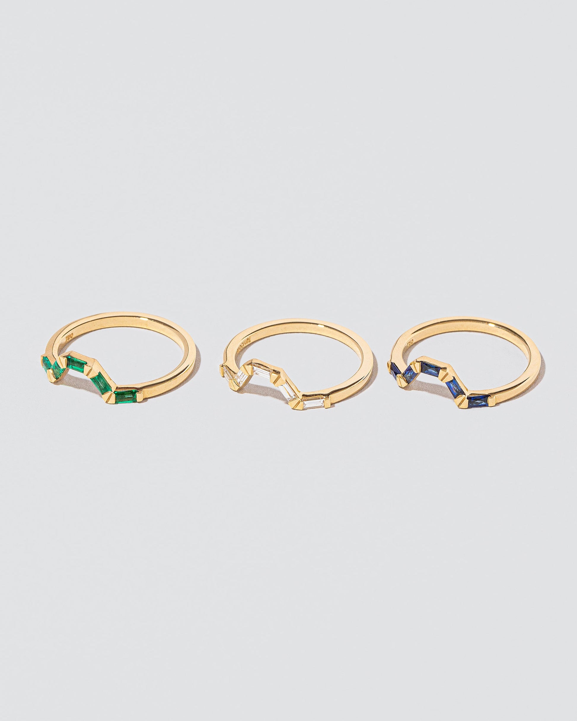 Baguette Bridge Bands on light color background.