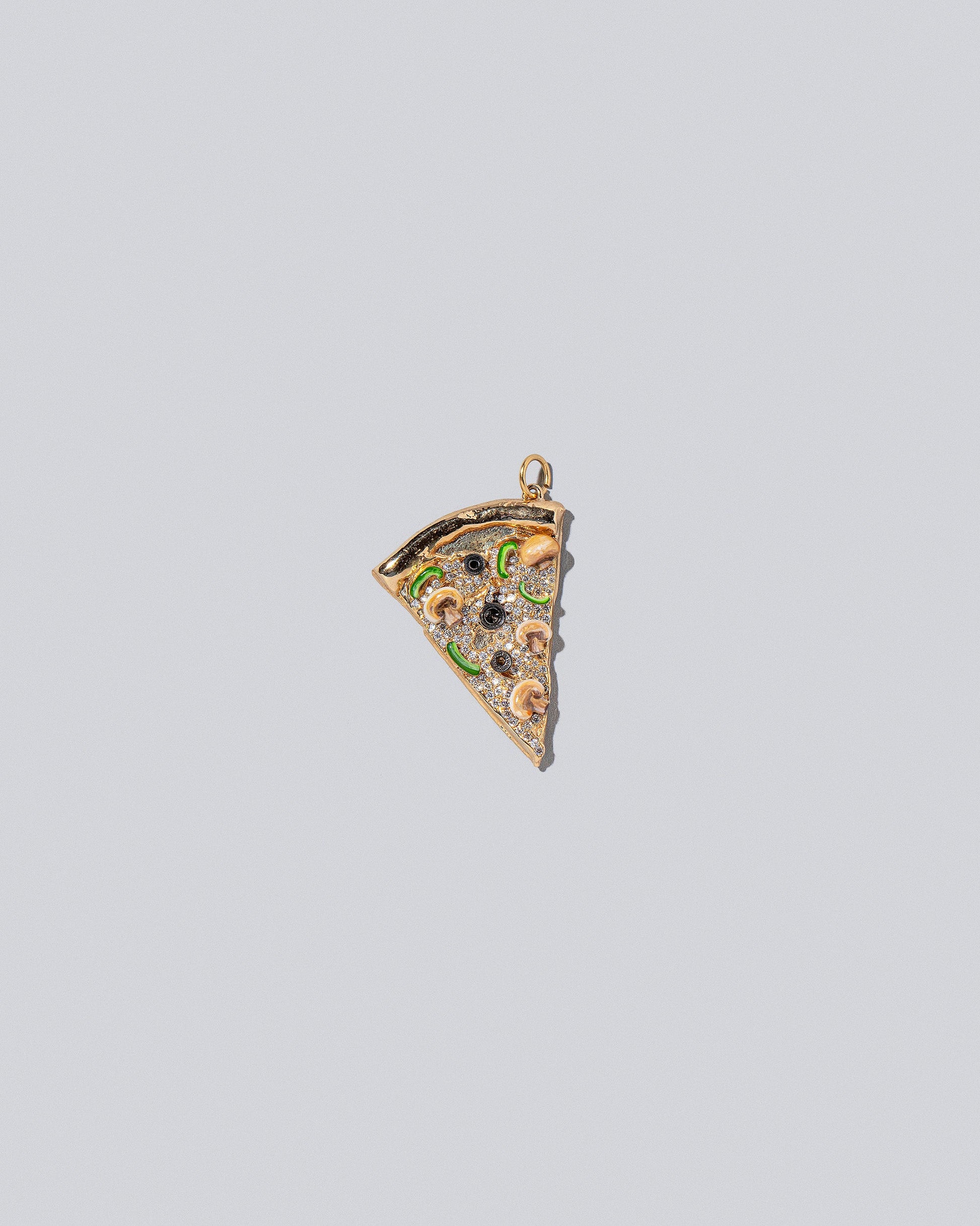 Pizza Charm - Veggie Slices on light color background.