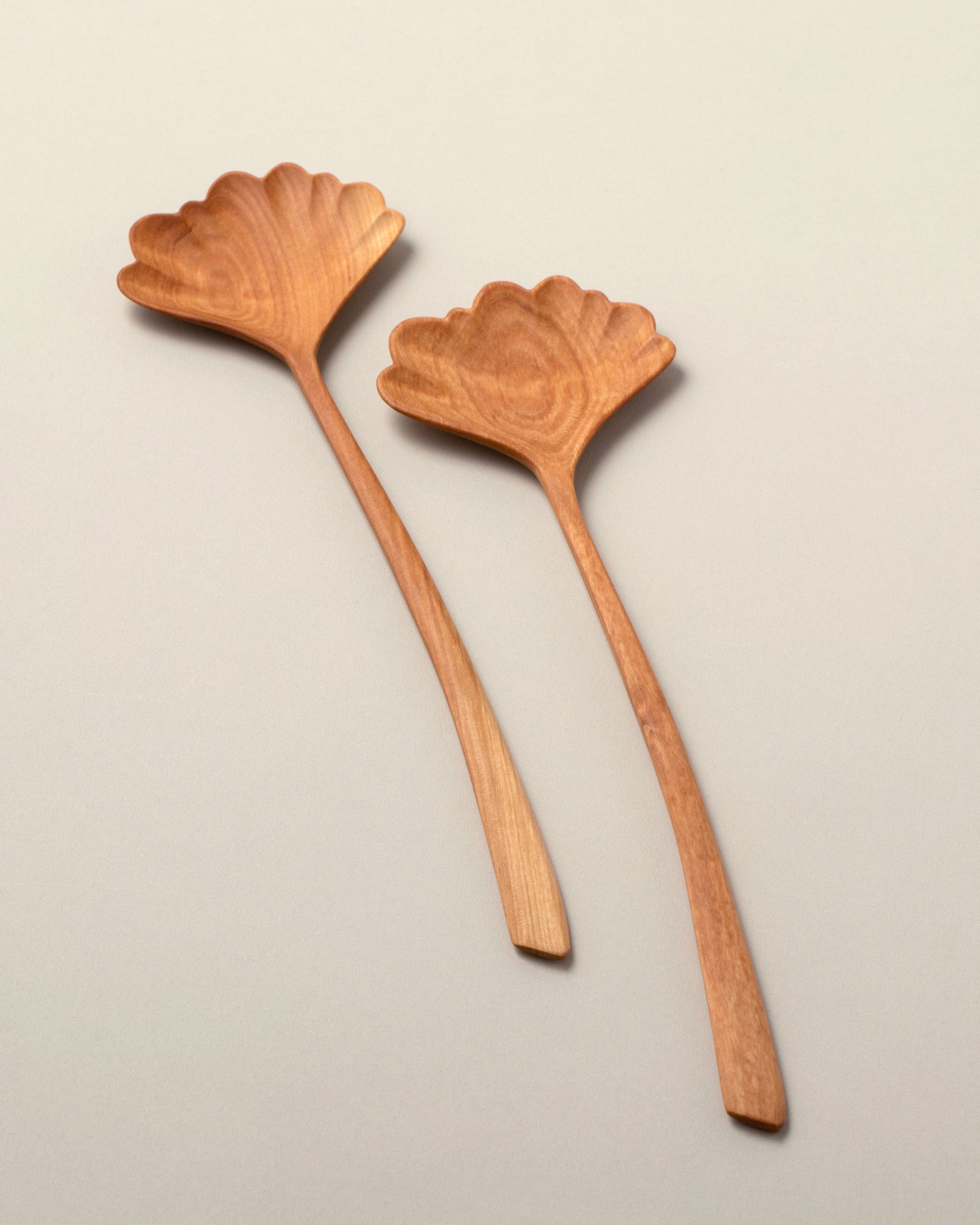 Namu Home Goods Birch Ginkgo Leaf Servers on light color background.