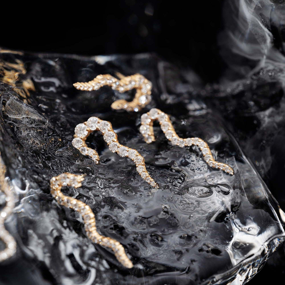 product_details::Styled image of Tidal Wave Earring.