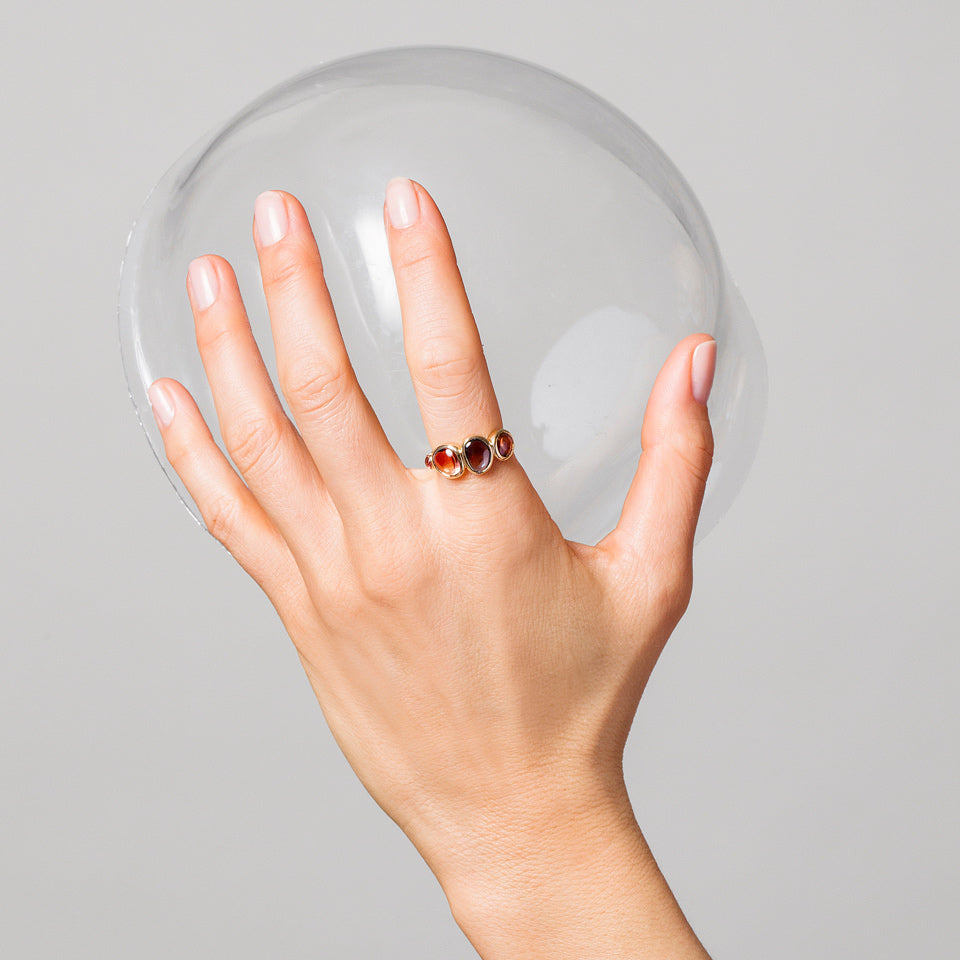 product_details::Akhob Ring on model.