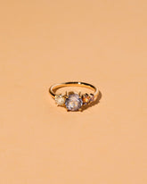Ratnapura Spinel Line Cluster Ring on light color background.