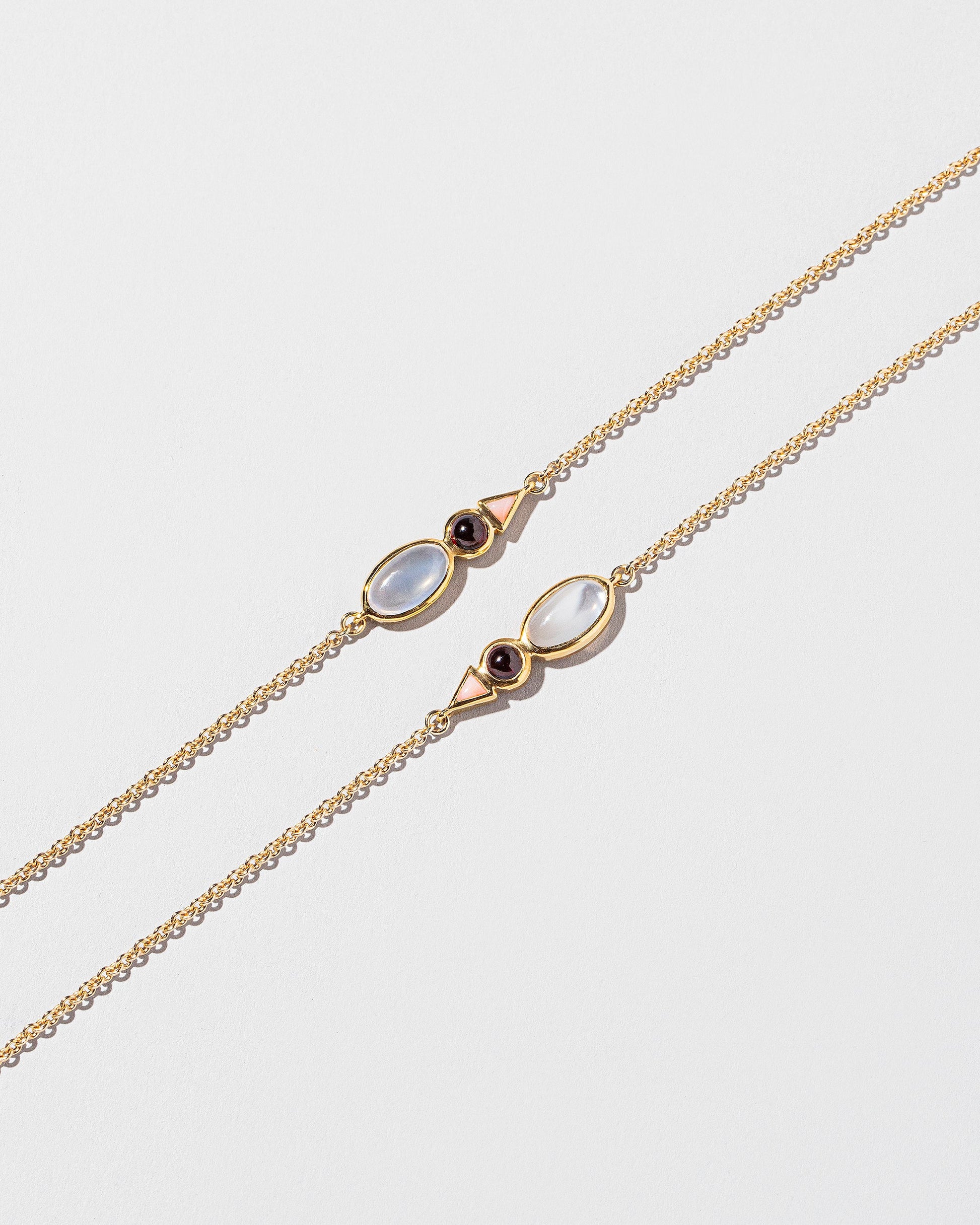  Moonstone Bracelet on light color background.