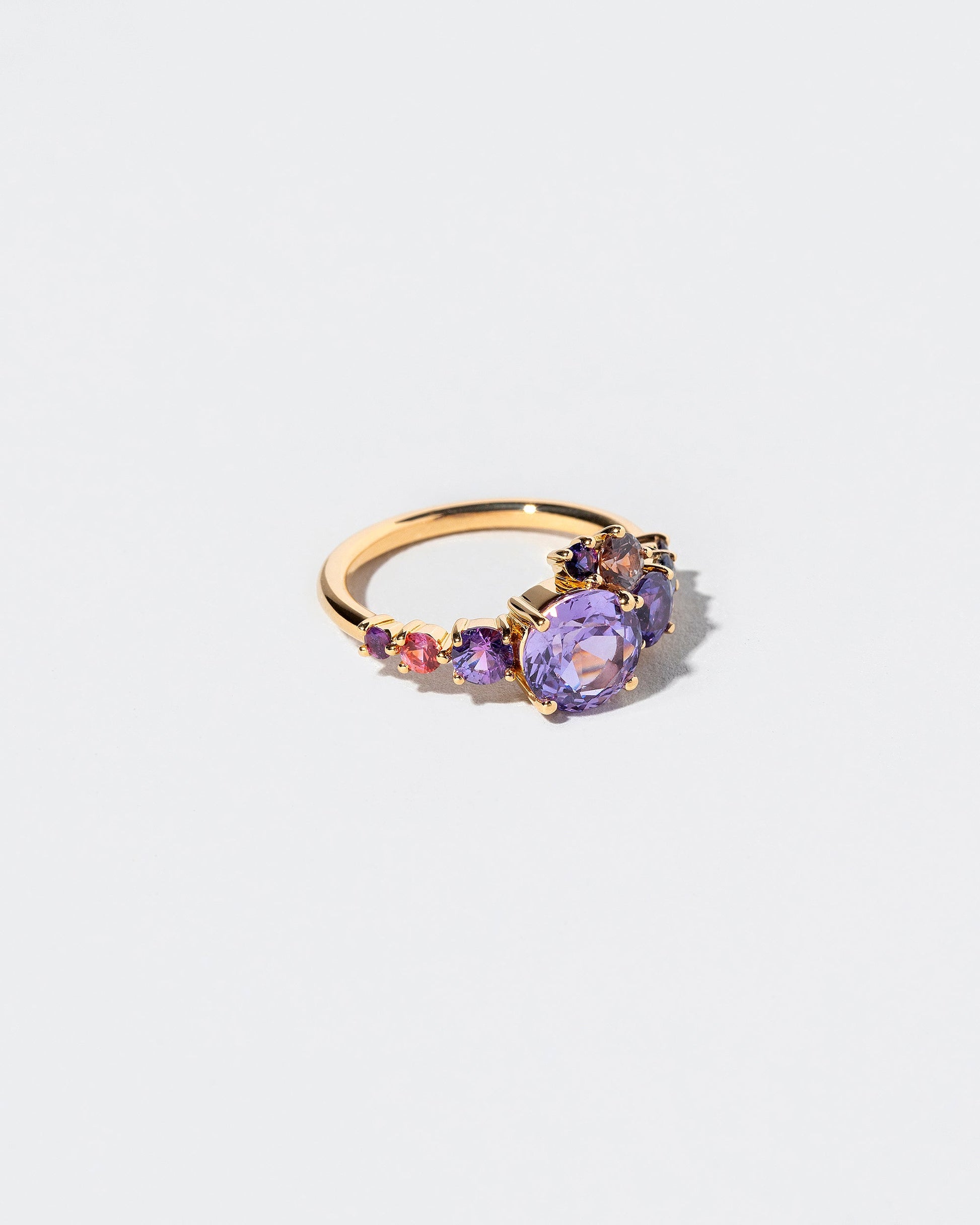  Super Luna Ring - Purple Sapphire on light color background.